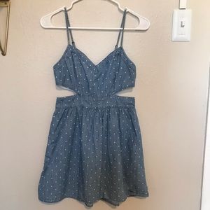 A&F Polka Dot Chambray Cut-Out Dress